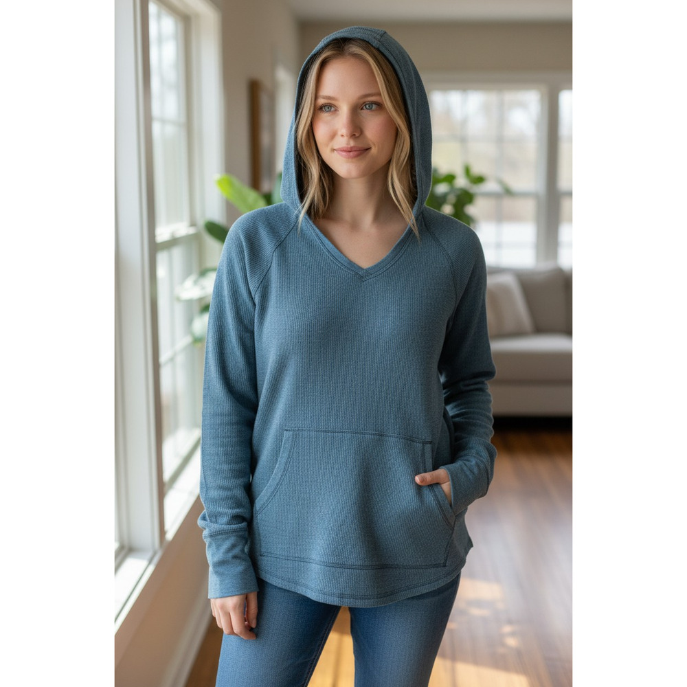 Women's Carhartt Cotton Blend Thermal Pullover Hoodie Size: XL Color: Blue